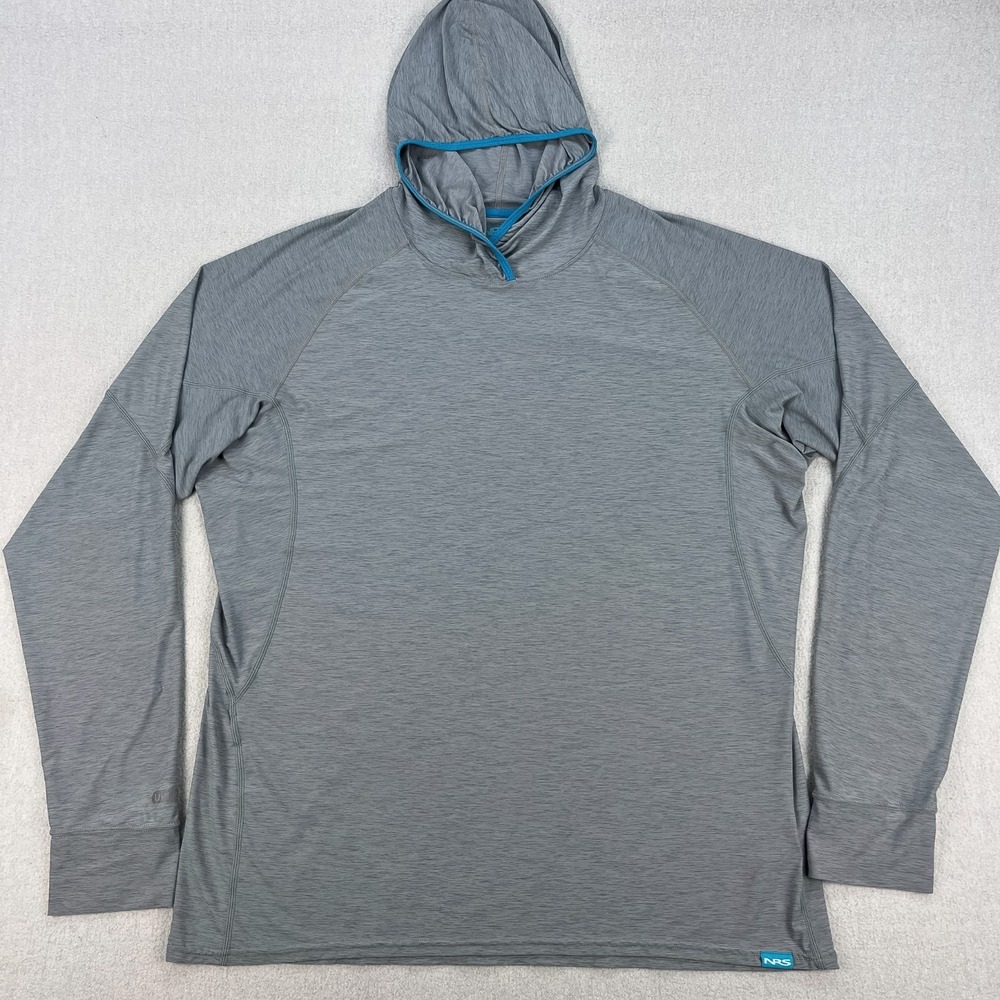 NRS H2Core Silkweight Sun Hoodie Mens XXL Heather Gray Stretch UV Protection